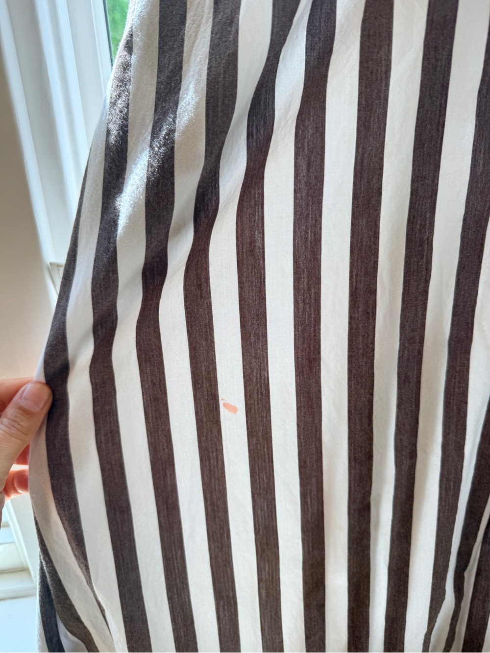 Banana Republic Brown and White Striped Midi Shirt Dress poplin - Picture 3 of 3